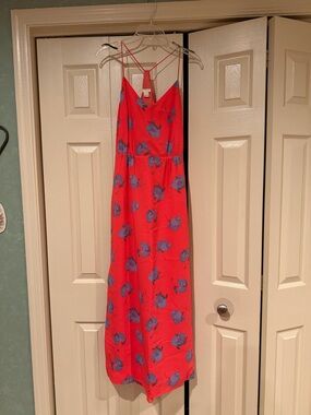 J. Crew Coral Slip Dress with Thin Straps, Side Slits